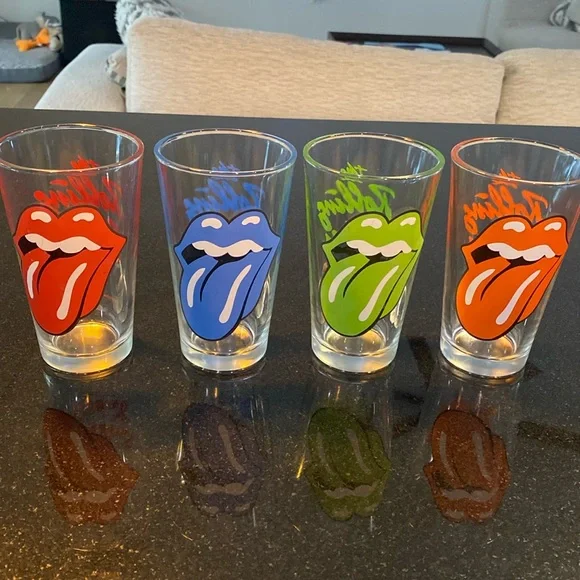2010 Rolling Stones Full Set of (4) Pint Glasses - Picture 1 of 10